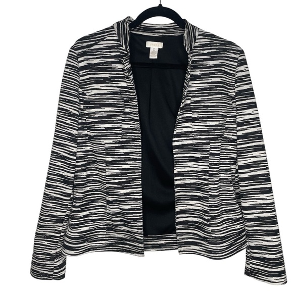 Chico's Jackets & Blazers - Chico's Black/White Zebra Geometric Open Front Women's Jacket Size O (4-6)